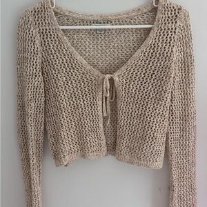 American Eagle Outfitters Cream Knit Cardigan